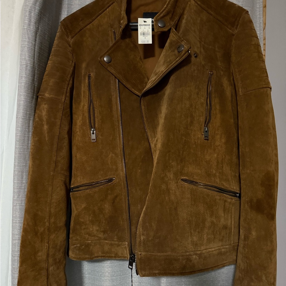 Express Genuine Suede Jacket in Rich Brown